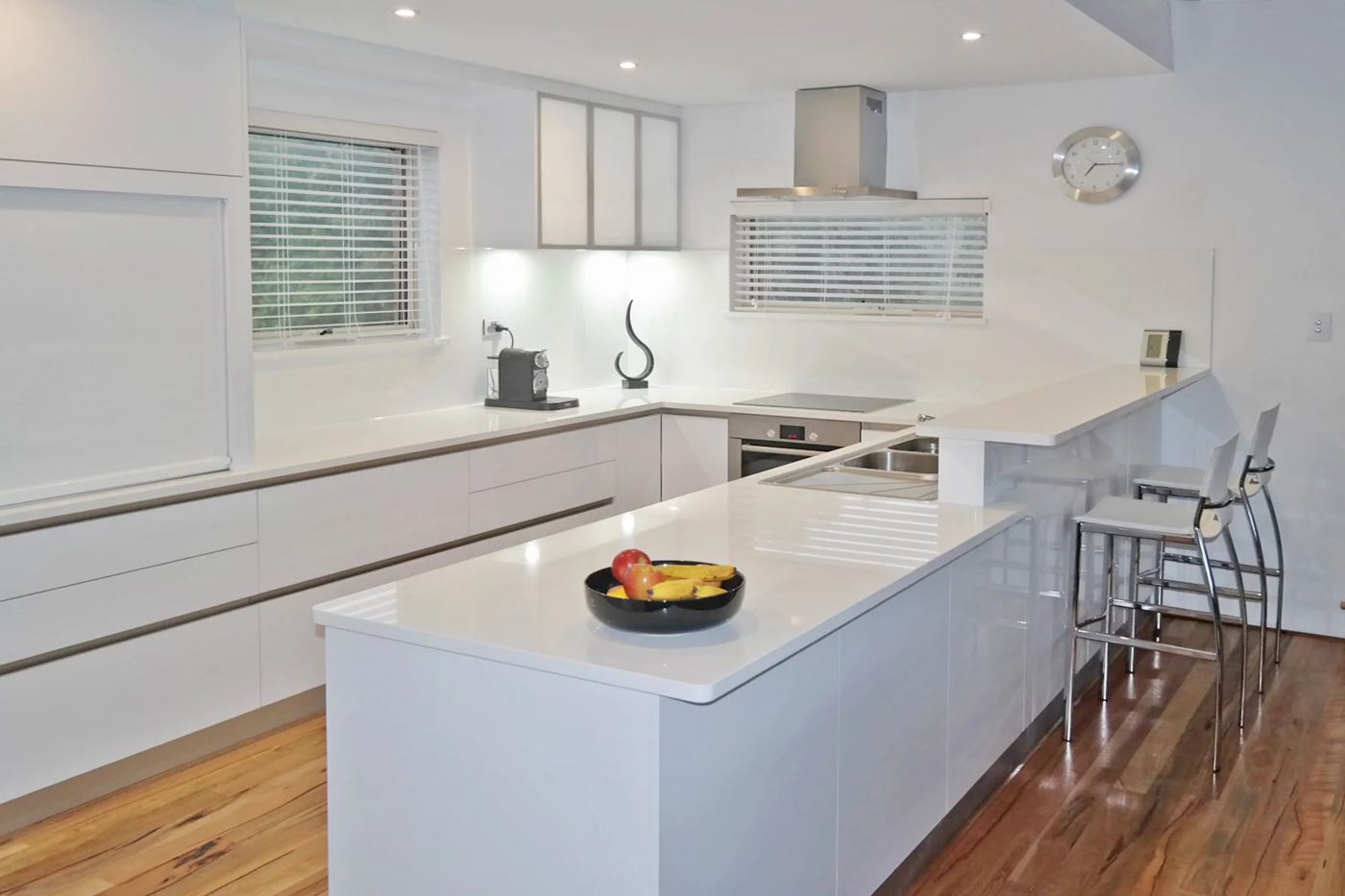 White kitchen with island bench